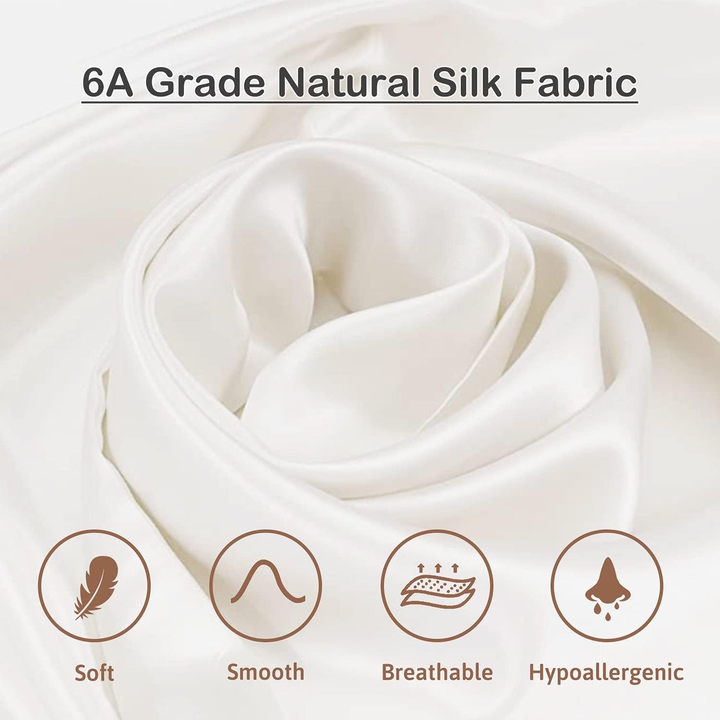 Pillowcase 100% Mulberry Silk for Hair and Skin, Double Sided 19 Momme Pure Silk Pillow Case with Hidden Zipper and Gift Box (Ivory White, 1 PC, Toddler 13"X18")