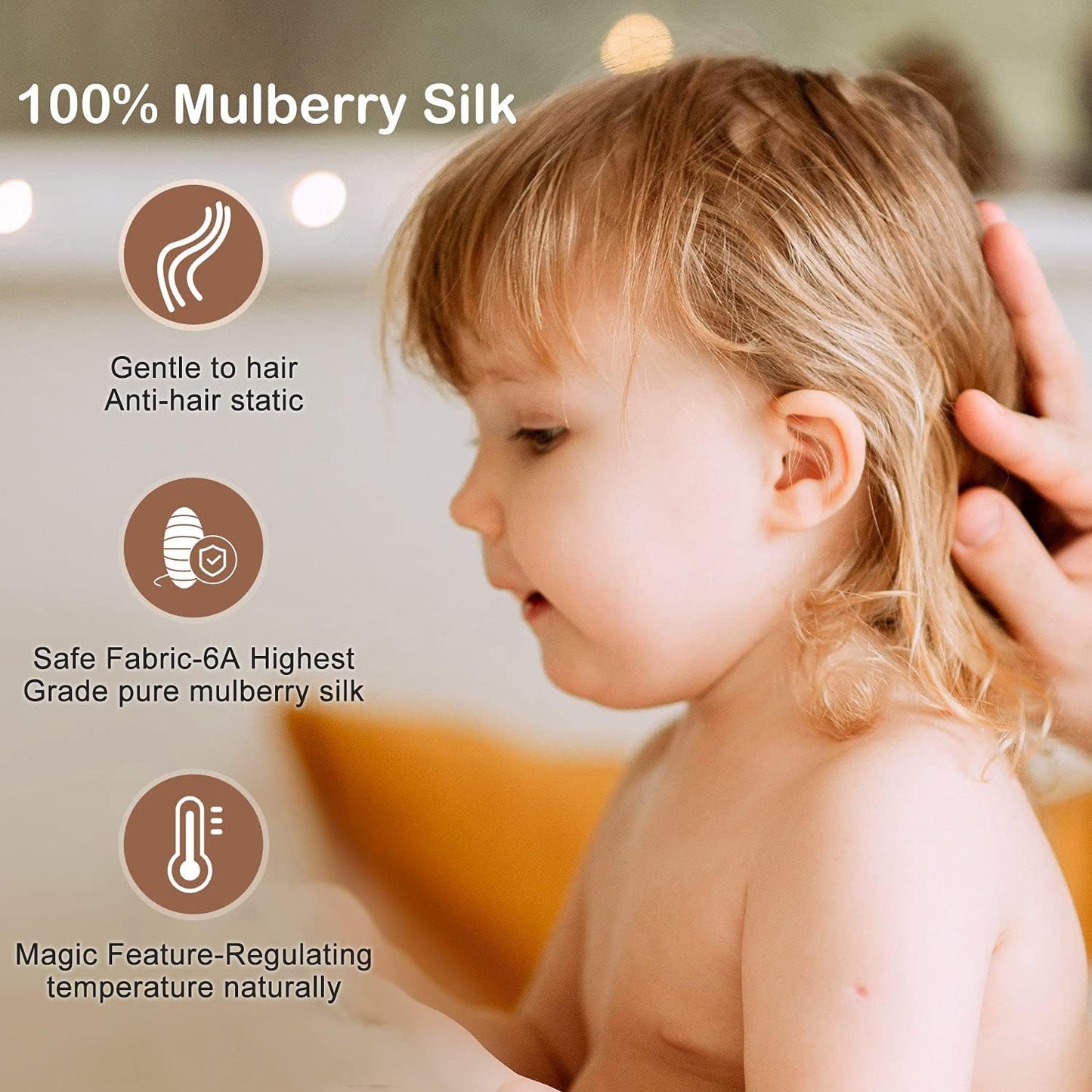 Pillowcase 100% Mulberry Silk for Hair and Skin, Double Sided 19 Momme Pure Silk Pillow Case with Hidden Zipper and Gift Box (Ivory White, 1 PC, Toddler 13"X18")