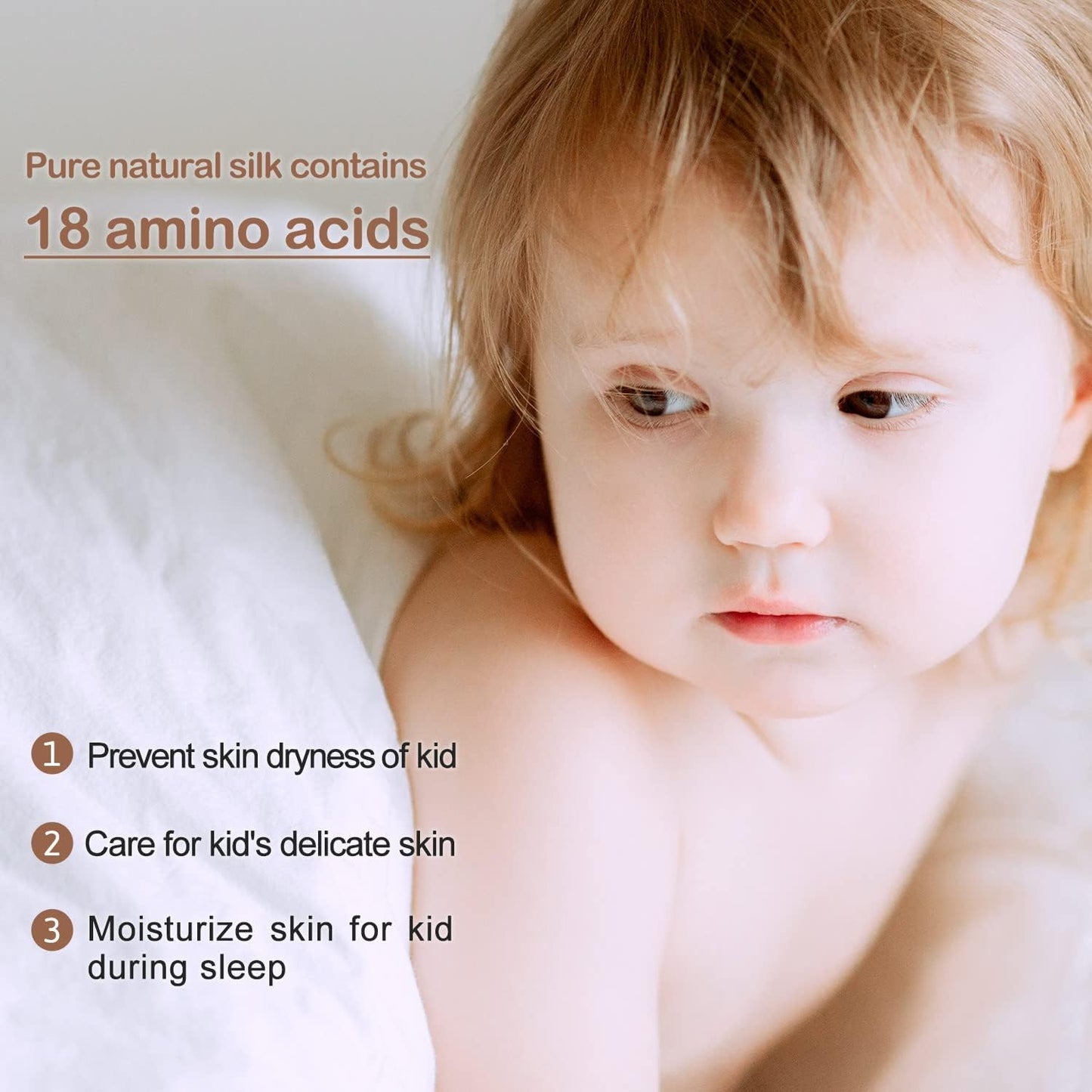 Pillowcase 100% Mulberry Silk for Hair and Skin, Double Sided 19 Momme Pure Silk Pillow Case with Hidden Zipper and Gift Box (Ivory White, 1 PC, Toddler 13"X18")