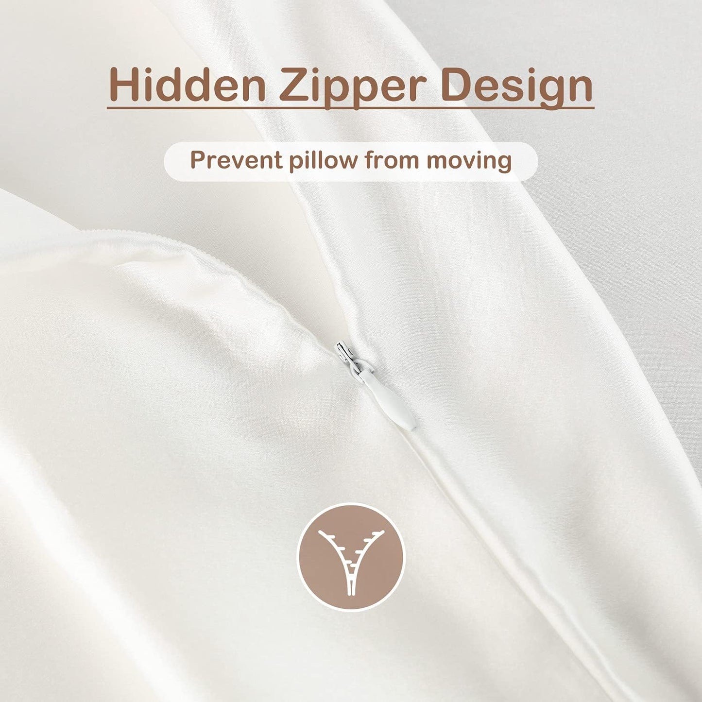 Pillowcase 100% Mulberry Silk for Hair and Skin, Double Sided 19 Momme Pure Silk Pillow Case with Hidden Zipper and Gift Box (Ivory White, 1 PC, Toddler 13"X18")